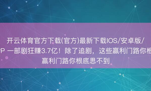 开云体育官方下载(官方)最新下载IOS/安卓版/手机版APP 一部剧狂赚3.7亿！除了追剧，这些赢利门路你根底思不到