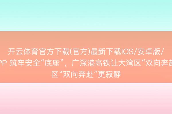 开云体育官方下载(官方)最新下载IOS/安卓版/手机版APP 筑牢安全“底座”,广深港高铁让大湾区“双向奔赴”更寂静